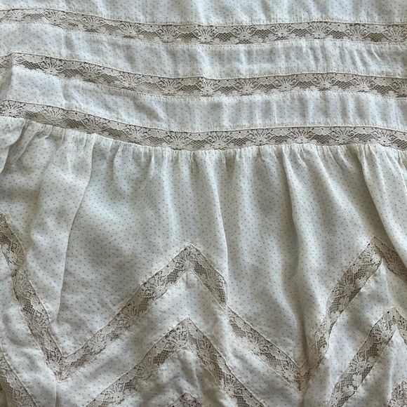 Intimately Free People voile trapeze  Lace Tunic cream dot slip sz small - Picture 7 of 11
